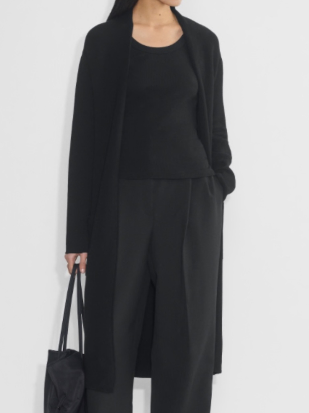 Wilfred Midi Cardigan | Black | Longline Belted Knit | Size XS